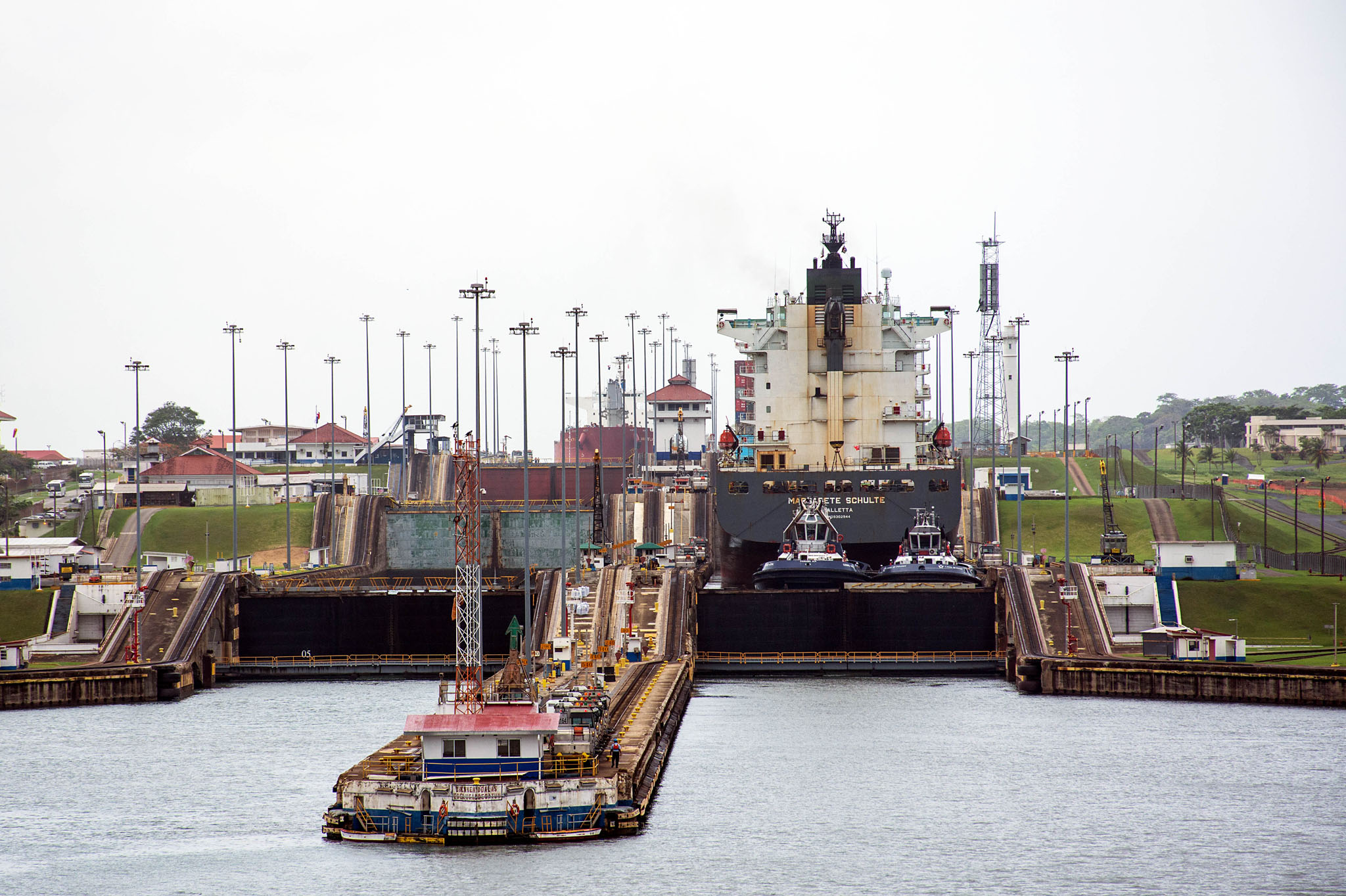 Margaret Schulte Container Ship Assisted by Tugs 