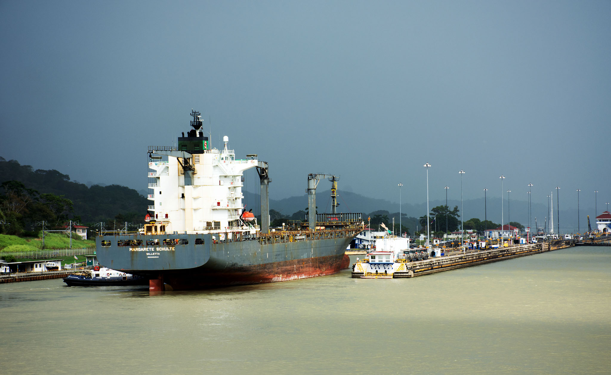 Margaret Schulte, Container Ship, entering First Pacific Lock